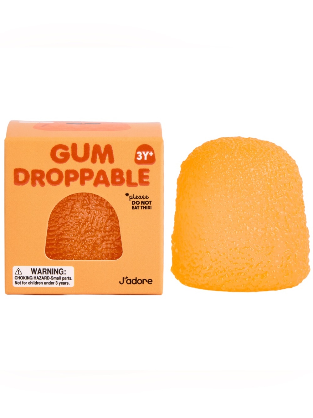 J'adore Gum Droppable Squishy Toy in Orange NWT